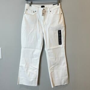 J.Crew Factory Curvy Mid Rise Flare Crop Jean Signature Stretch CG434 White P28